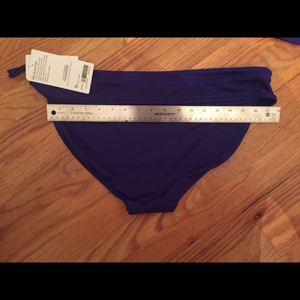 Athleta Side Tie Bikini Bottom - L Sapphire Blue or Black NWT - Picture 3 of 10